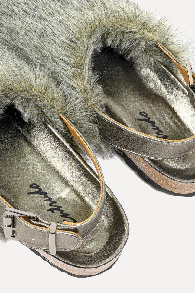 Entrudo | Covelinhas Slippers with faux fur grey