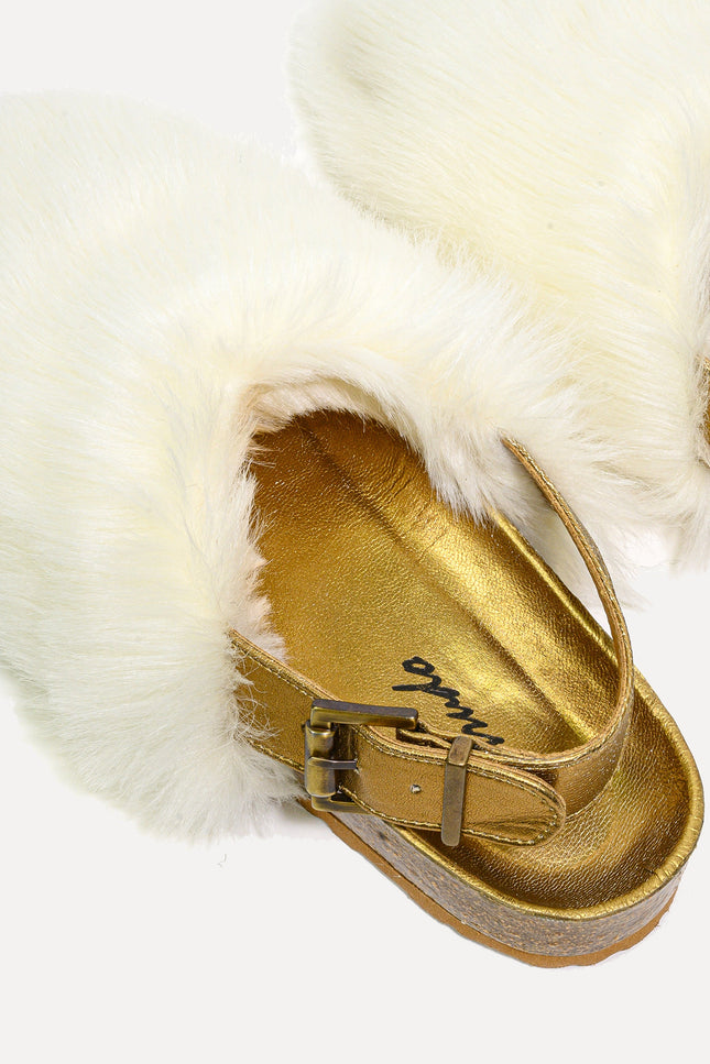 Entrudo | Covelinhas Slippers with faux fur white