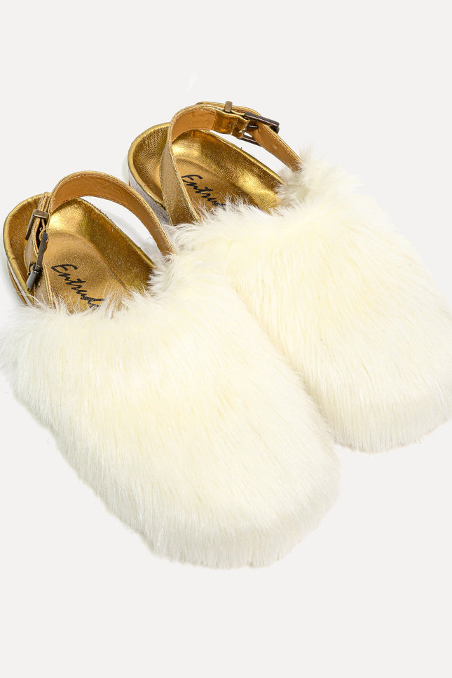 Entrudo | Covelinhas Slippers with faux fur white