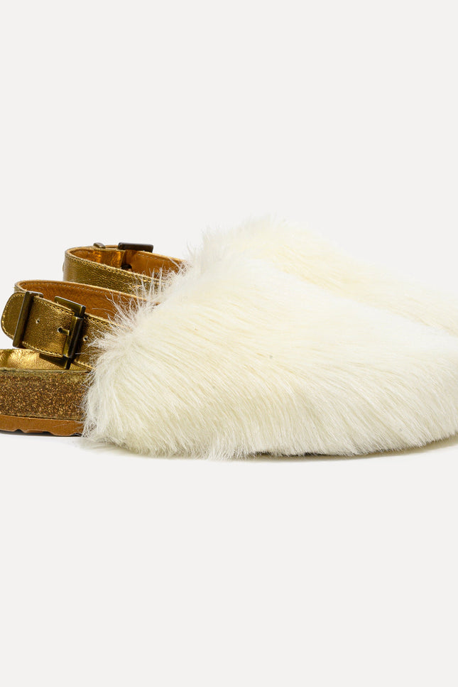 Entrudo | Covelinhas Slippers with faux fur white