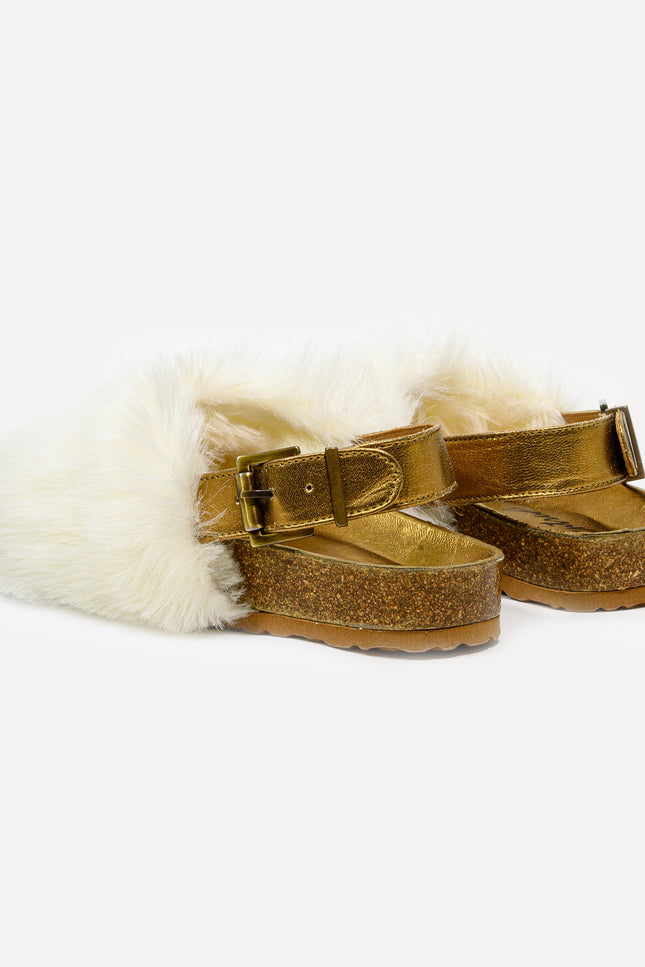 Entrudo | Covelinhas Slippers with faux fur white