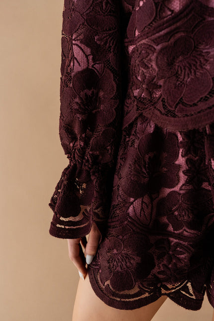 Maoconcept | Burgundy lace shorts