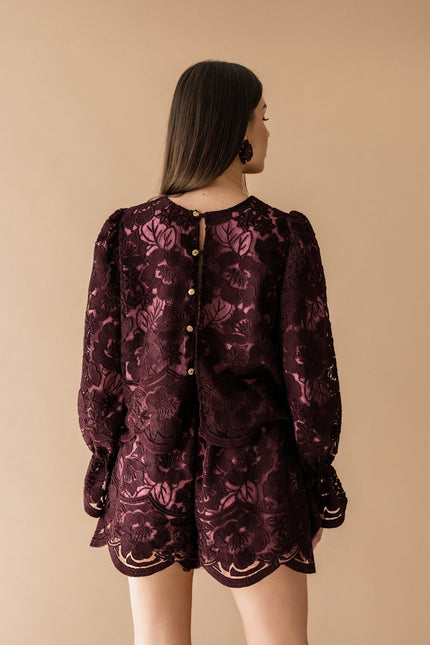 Maoconcept | Burgundy lace shirt