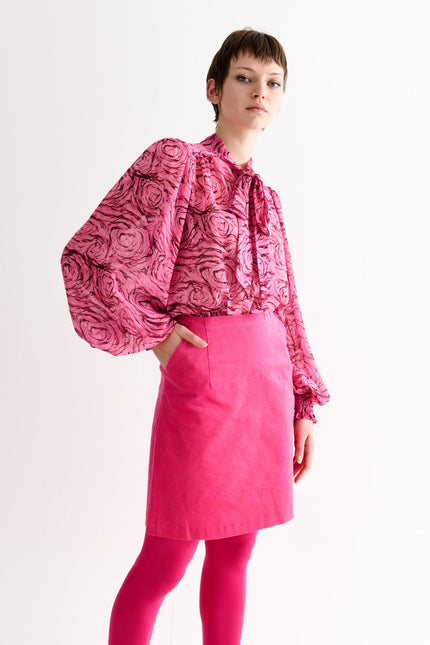 Dylan Babycord Mini Skirt - Pink - Back