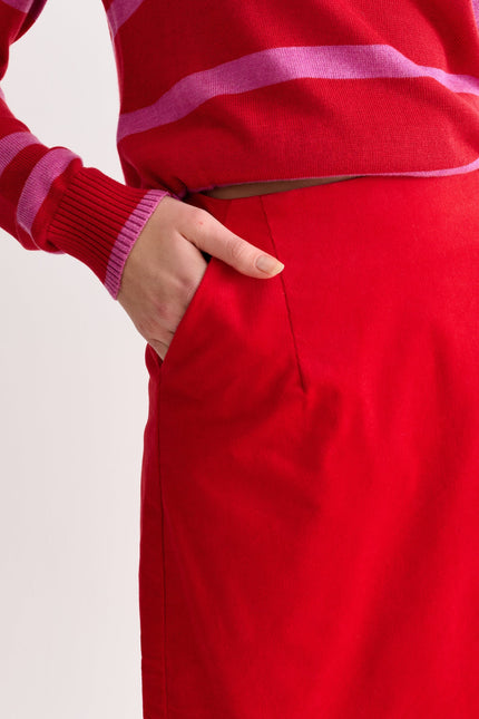 Dylan Babycord Mini Skirt - Red - Detail 3