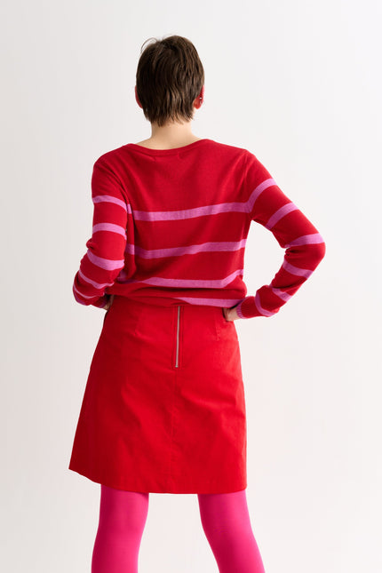 Dylan Babycord Mini Skirt - Red - Detail 1