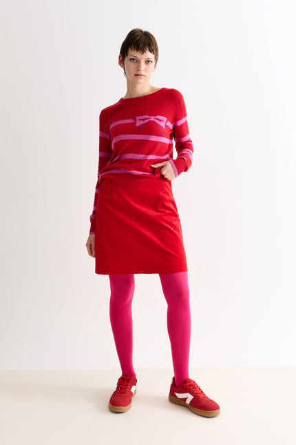 Dylan Babycord Mini Skirt - Red - Detail 4