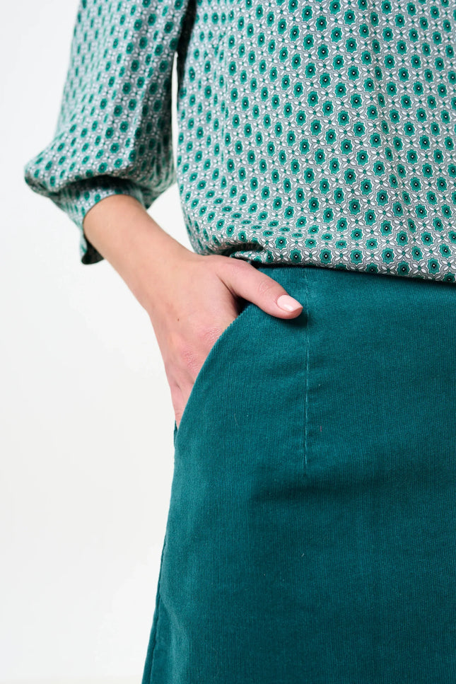 Dylan Babycord Mini Skirt - Petrol - Detail 3