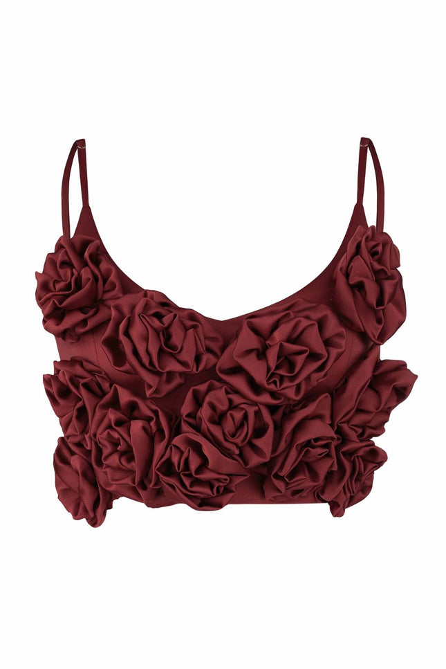 Kolosova | Burgundy top with flowers