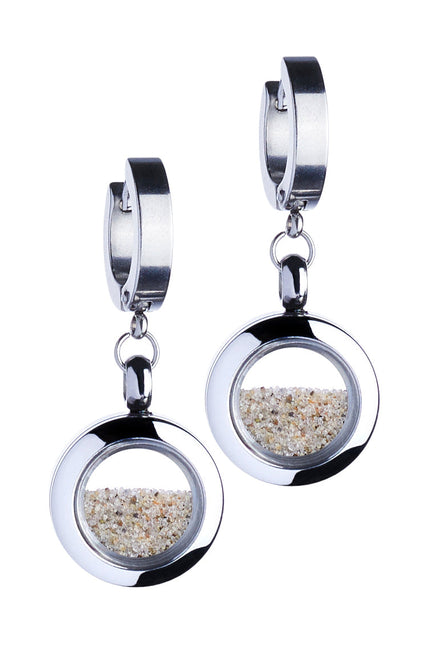 My Little Nature I Dangle Huggie Earrings With Beach Sand