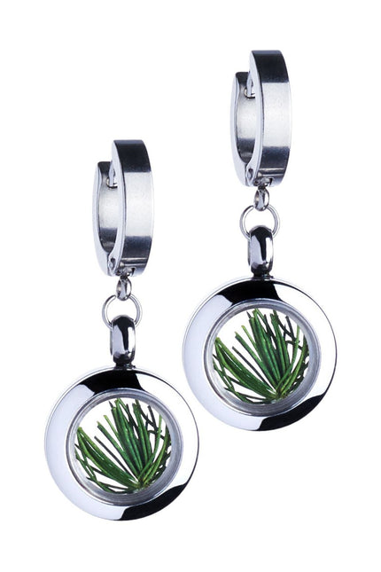 My Little Nature I Dangle Huggie Earrings With Pine Needles
