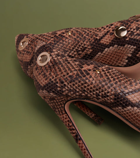 O2 Monde | Daphne Pumps cuoio snake
