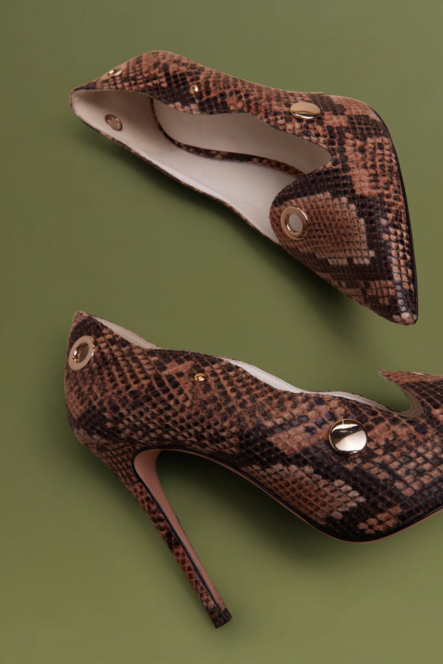 O2 Monde | Daphne Pumps cuoio snake