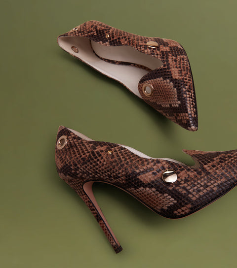 O2 Monde | Daphne Pumps cuoio snake