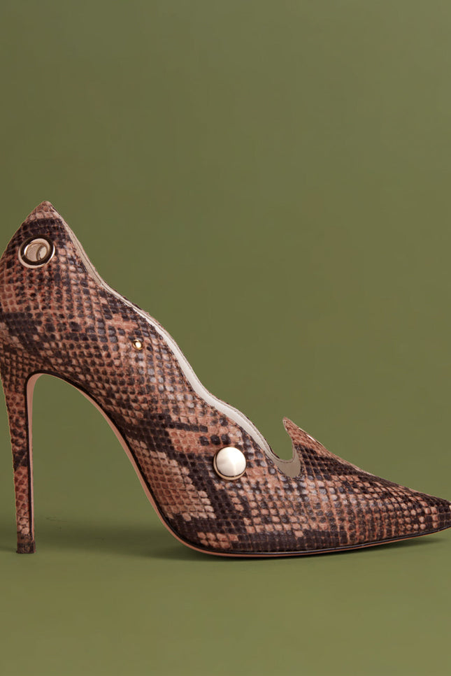 O2 Monde | Daphne Pumps cuoio snake