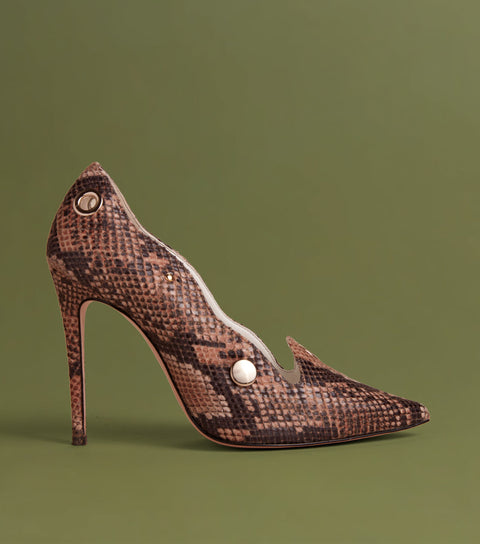 O2 Monde | Daphne Pumps cuoio snake