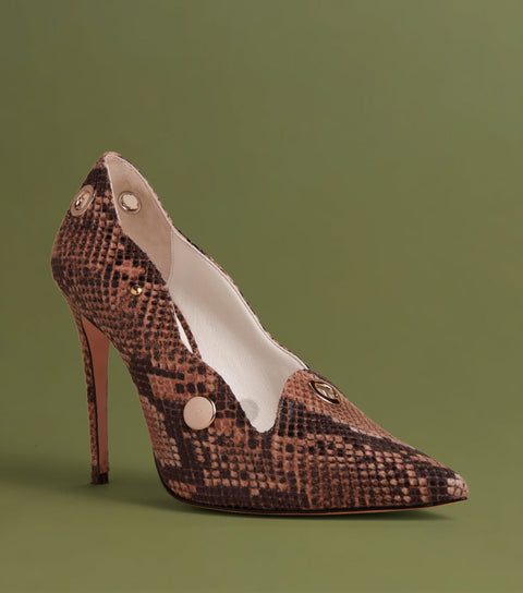 O2 Monde | Daphne Pumps cuoio snake