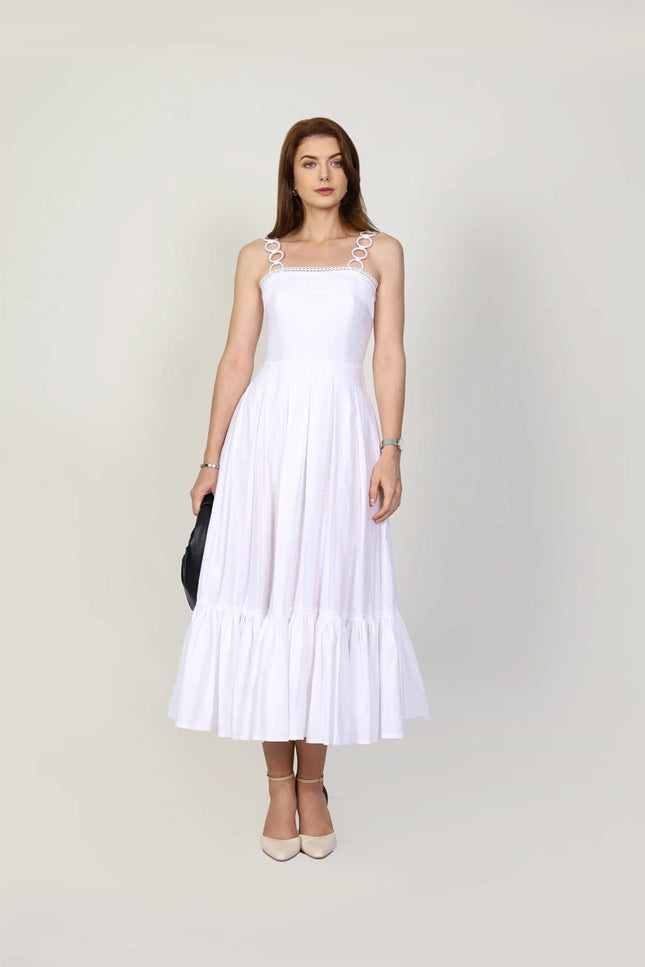 Muda Clothing | Midi dress Daphne white