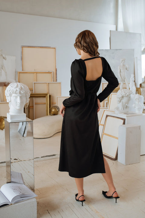RainSisters | Backless Dress in Black | Dark Muse