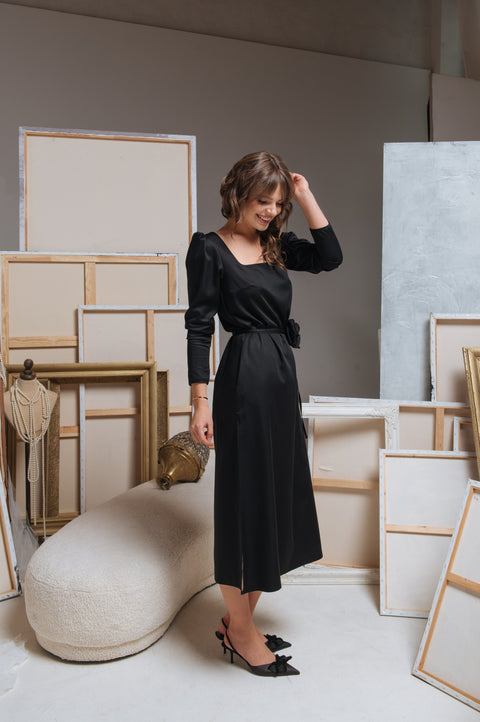 RainSisters | Backless Dress in Black | Dark Muse