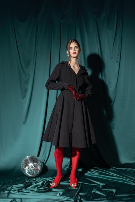 fitted Coat with Emerald Green Lining