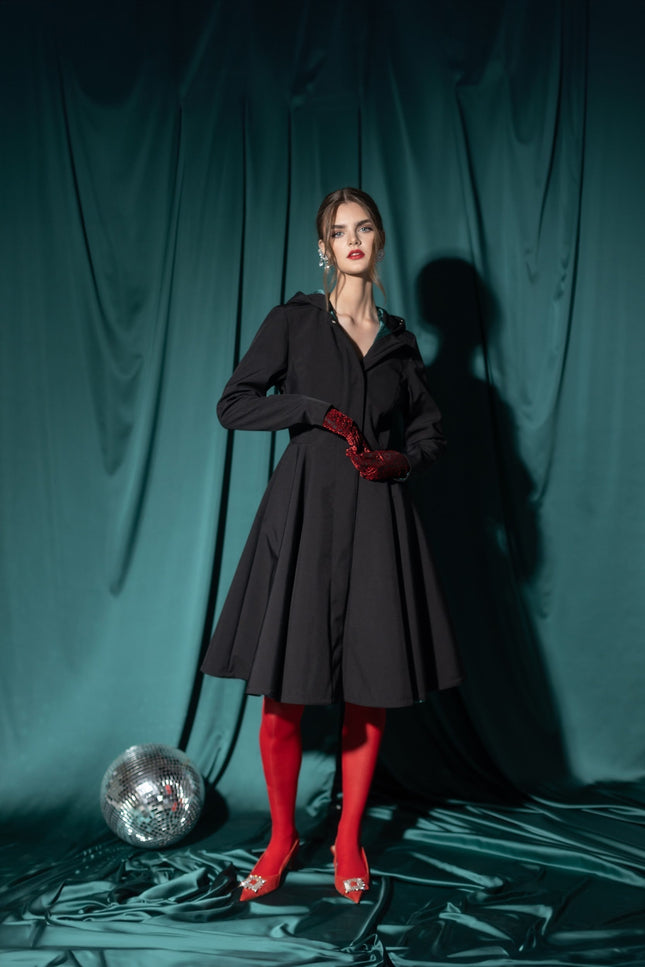 fitted Coat with Emerald Green Lining