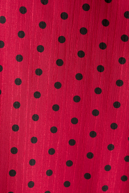 Dixie Spot Print Balloon Midi Skirt - Wine