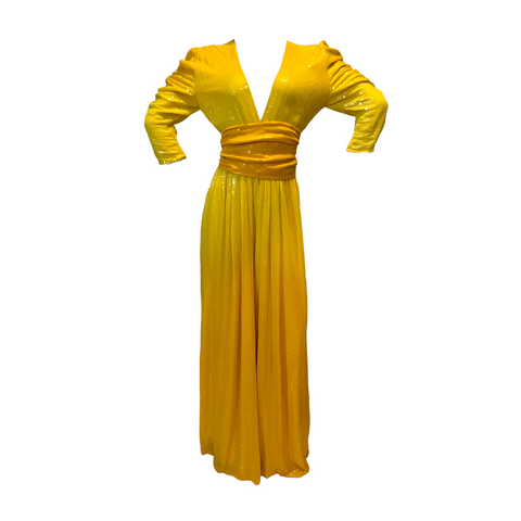 Julia Clancey I Olivia Saffron Dip Dye Kombinezon Palazzo z cekinami