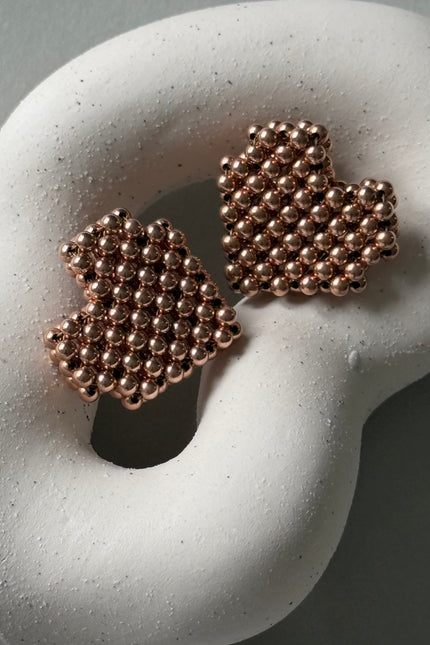 Pas de Marque | Rose gold-filled earrings Cœur Soufflé