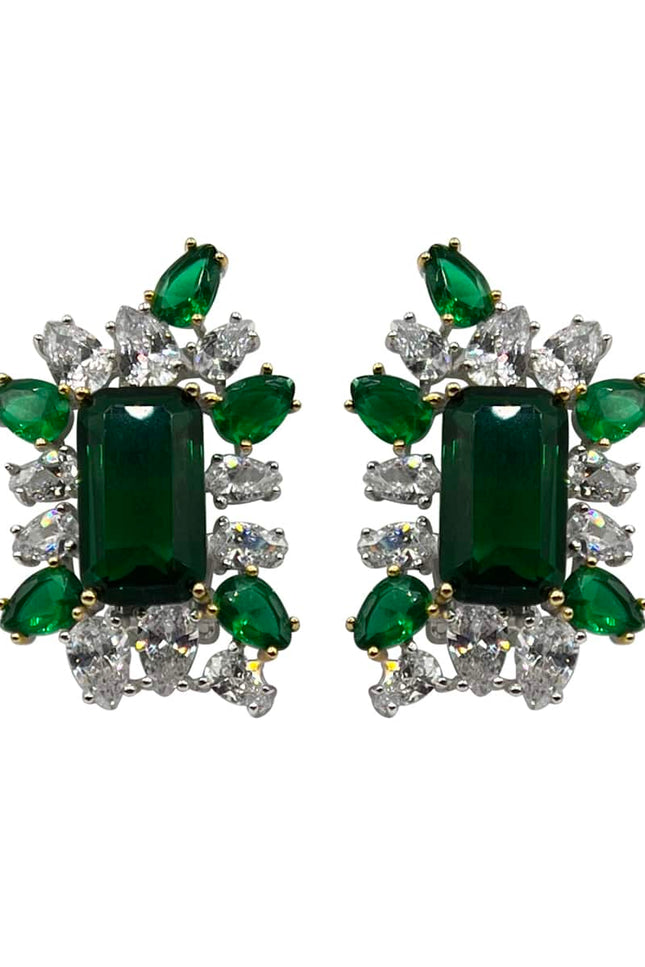 Michael Nash Jewelry | Bianca Emerald Octagon Clip On Earrings Set In Sterling Silver