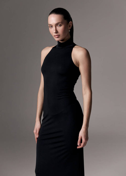 Kolosova | Black Maxi Dress With A Halter Cutout