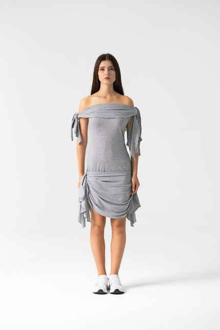 Enxhaline | Chloe Dress in Grey Cotton