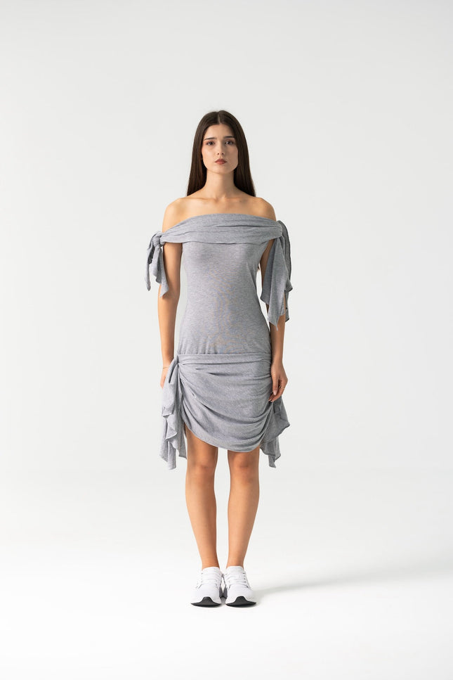 Enxhaline | Chloe Dress in Grey Cotton