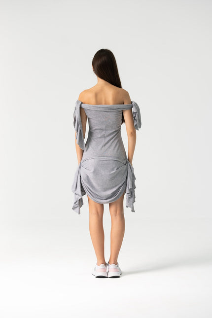 Enxhaline | Chloe Dress in Grey Cotton