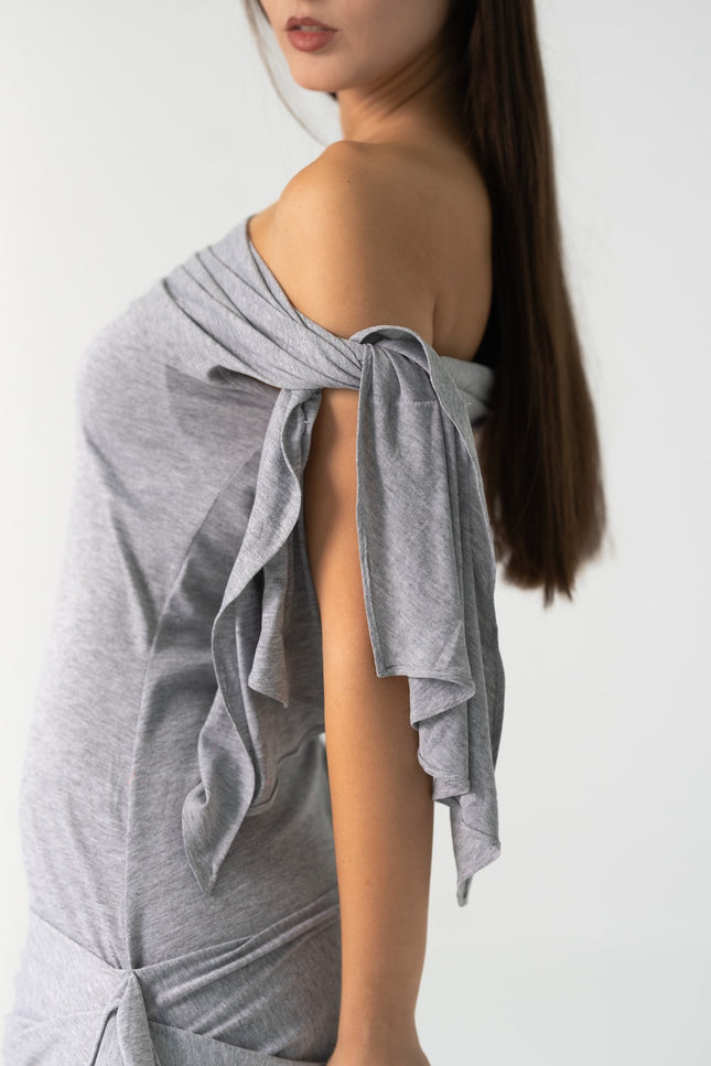 Enxhaline | Chloe Dress in Grey Cotton