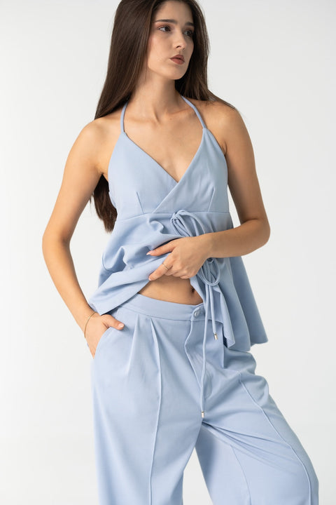 Enxhaline | Lily Pants Set in Pastel Blue