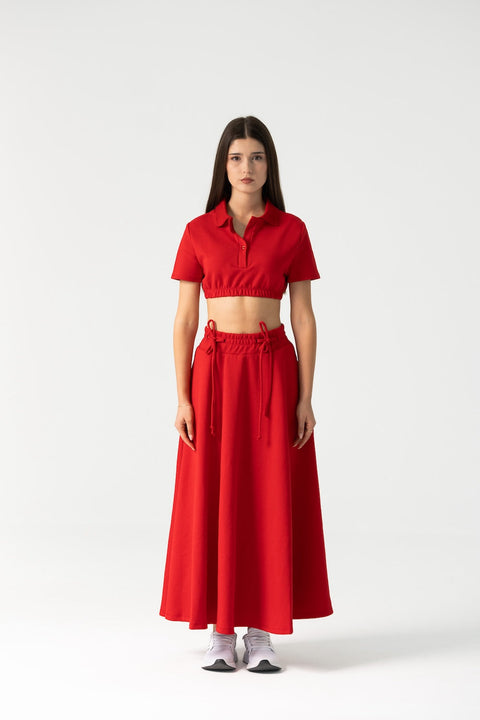 Enxhaline | Runa Red Skirt Set