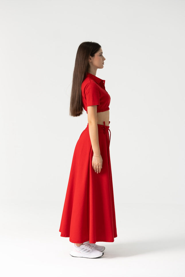 Enxhaline | Runa Red Skirt Set