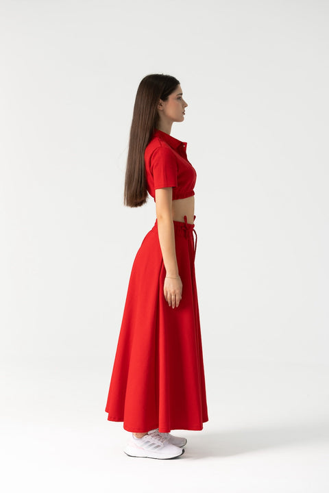 Enxhaline | Runa Red Skirt Set