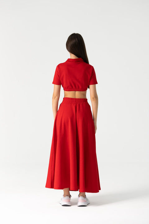 Enxhaline | Runa Red Skirt Set