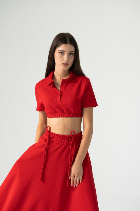 Enxhaline | Runa Red Skirt Set