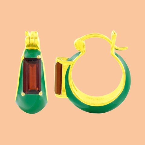 Arvino | Garnet Forest Hoop earrings