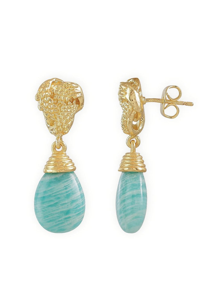Giselle Vale | Knot Drop Gemstone Earrings Amazonite