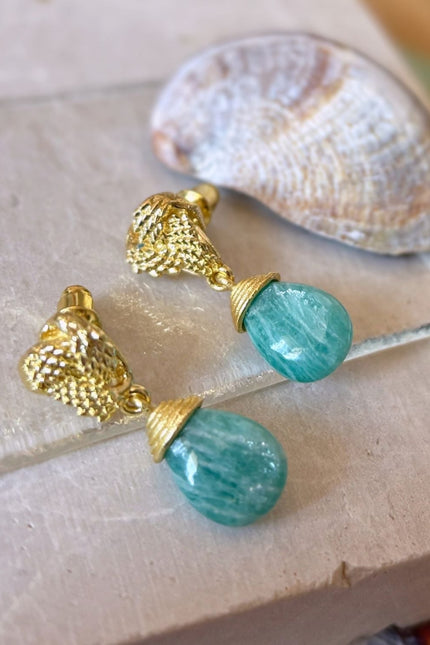 Giselle Vale | Knot Drop Gemstone Earrings Amazonite