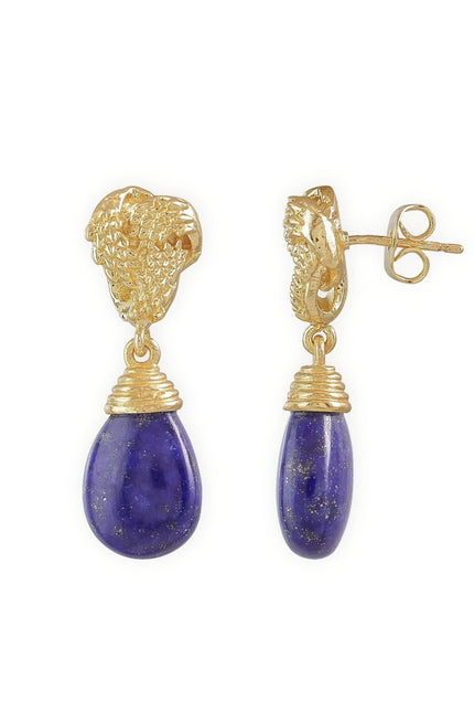 Giselle Vale | Knot Drop Gemstone Earrings Lapis