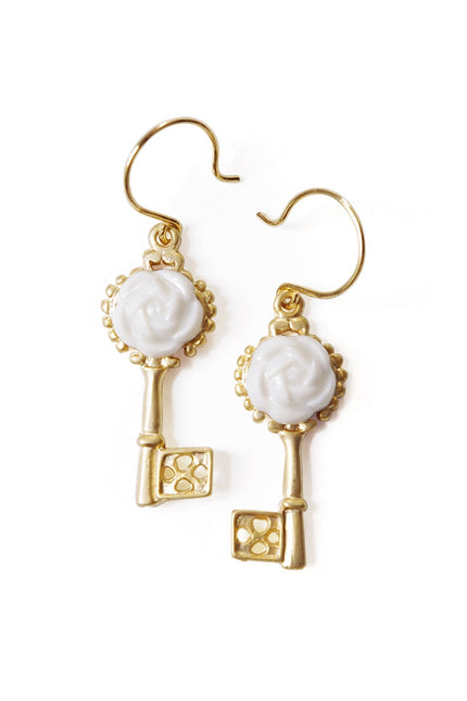 Poporcelain | Camellia Key Drop Earrings