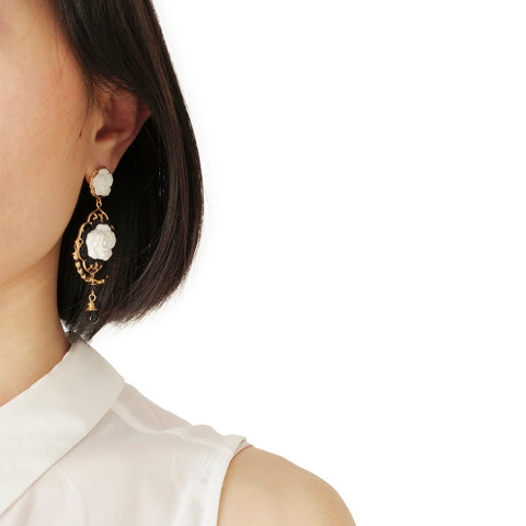 Poporcelain | Classic Baroque Rose Statement Drop Earrings