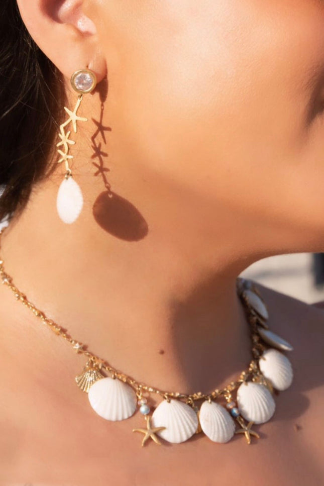 Poporcelain | Little Mermaid Seashell Chain Necklace