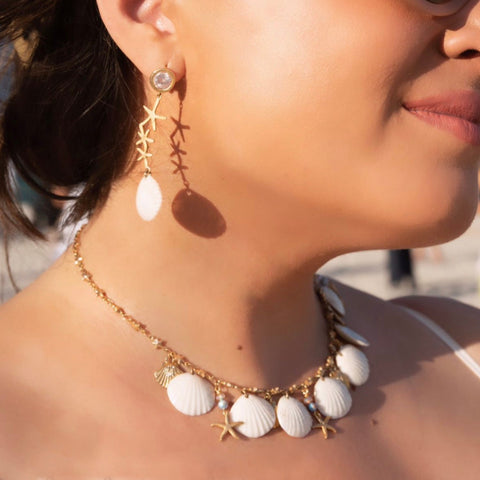 Poporcelain | Little Mermaid Seashell Chain Necklace