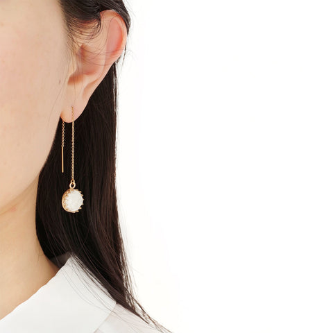 Poporcelain | Rose with Pearl Drop Earrings